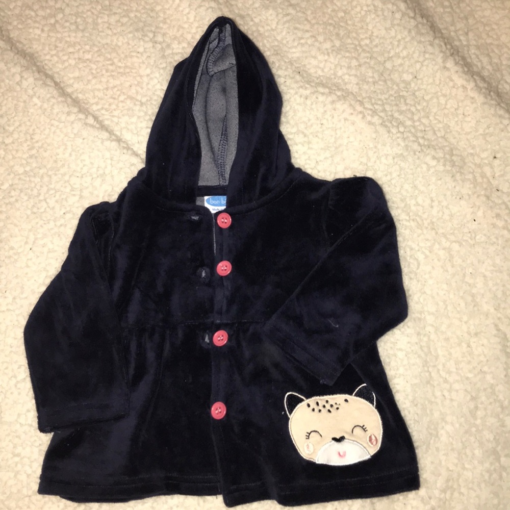 Infant girls button up sweater with a kitty 🐱